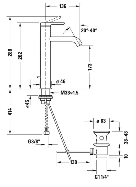 Duravit - C.1 - Mosdó csaptelep - C11030001046 – 2. kép