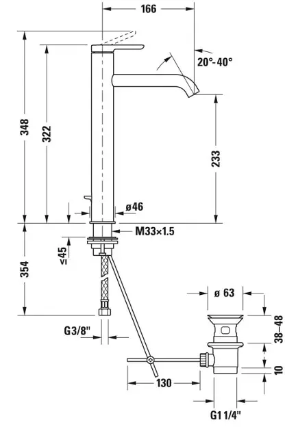 Duravit - C.1 - Mosdó csaptelep - C11040001010 – 2. kép
