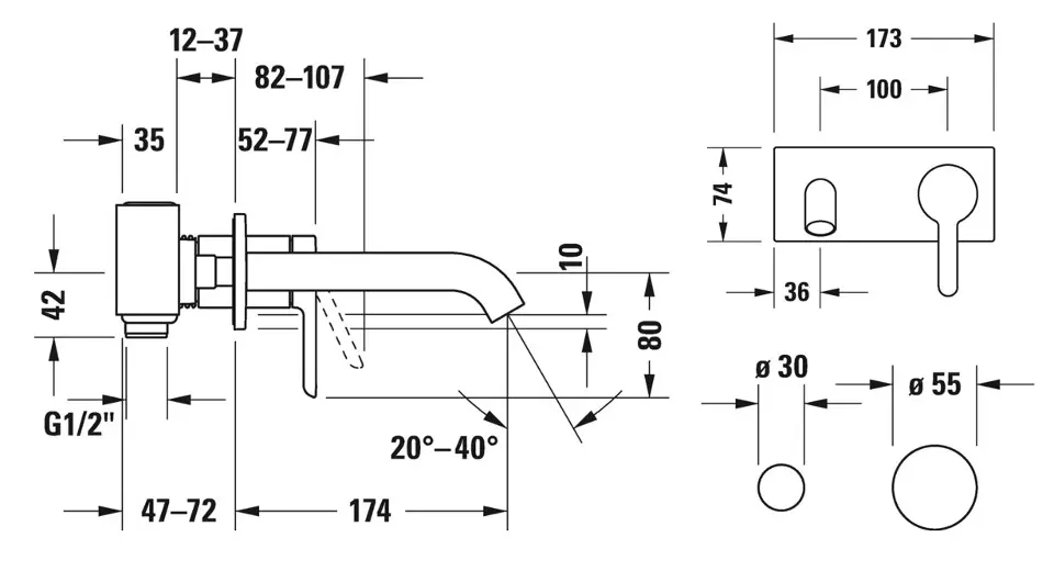 Duravit - C.1 - Mosdó csaptelep - C11070003010 – 2. kép