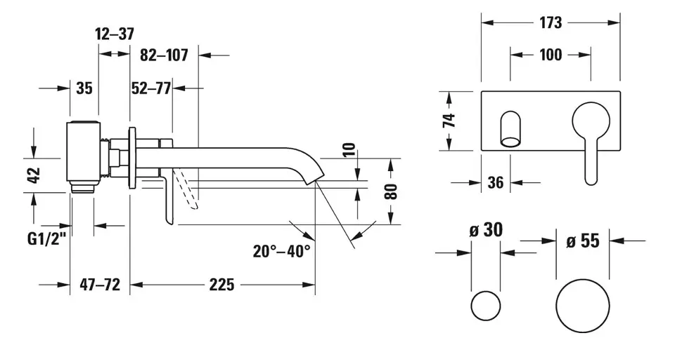 Duravit - C.1 - Mosdó csaptelep - C11070004010 – 2. kép
