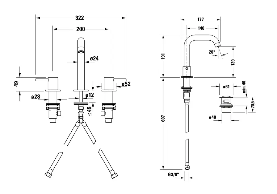 Duravit - Circle - Mosdó csaptelep - CE1060005010 – 2. kép