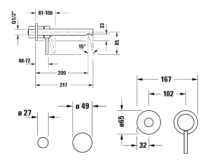 Duravit - Circle - Mosdó csaptelep - CE1070004010 – 2. kép