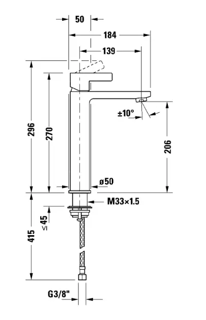 Duravit - D-Neo - Mosdó csaptelep - DE1030002010 – 2. kép