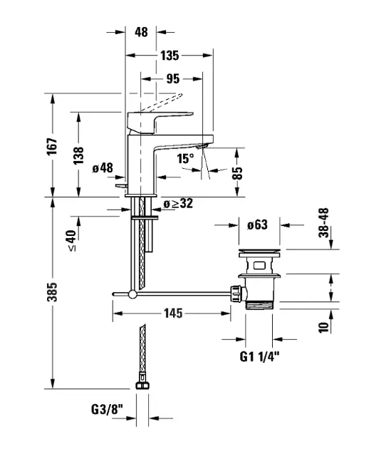 Duravit - Manhattan - Mosdó csaptelep - MH1010001046 – 2. kép