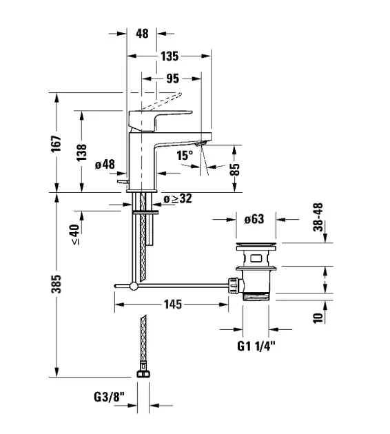 Duravit - Manhattan - Mosdó csaptelep - MH1011001010 – 2. kép