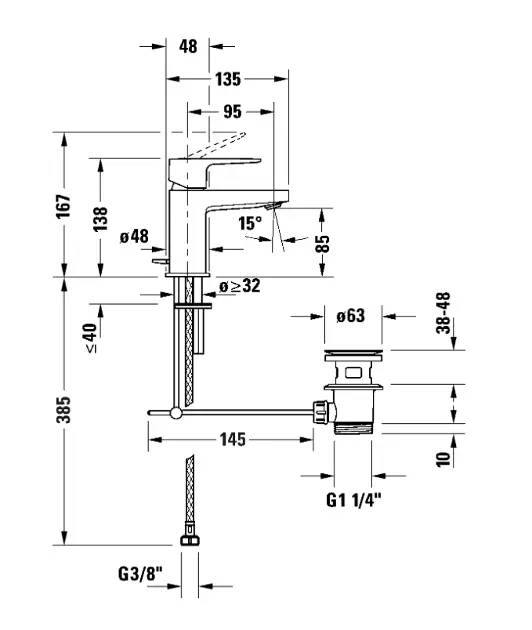 Duravit - Manhattan - Mosdó csaptelep - MH1012001010 – 2. kép