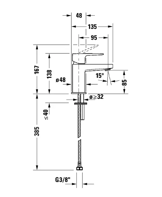Duravit - Manhattan - Mosdó csaptelep - MH1012002010 – 2. kép