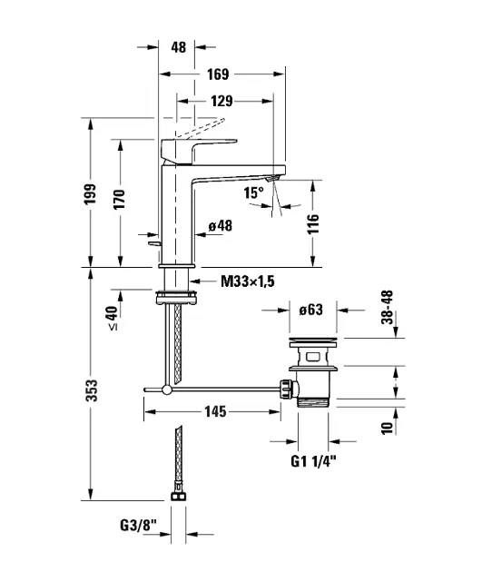 Duravit - Manhattan - Mosdó csaptelep - MH1020001010 – 2. kép