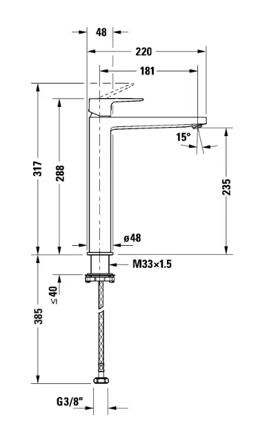 Duravit - Manhattan - Mosdó csaptelep - MH1040002046 – 2. kép