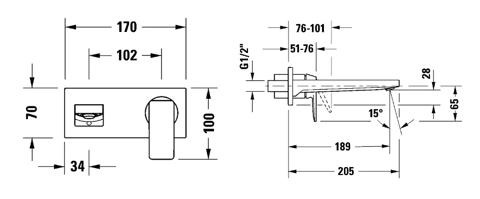 Duravit - Manhattan - Mosdó csaptelep - MH1070004010 – 2. kép