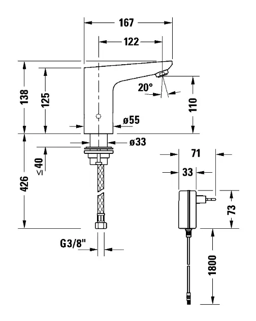 Duravit - Sensor 1 - Mosdó csaptelep - SE1090007010 – 2. kép