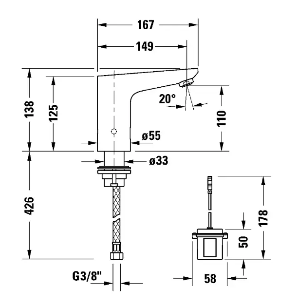 Duravit - Sensor 1 - Mosdó csaptelep - SE1090009010 – 2. kép