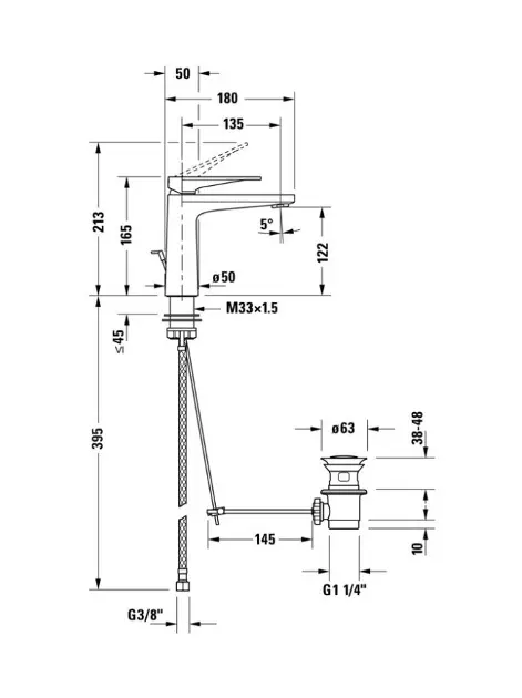 Duravit - Tulum - Mosdó csaptelep - TU1020001046 – 2. kép