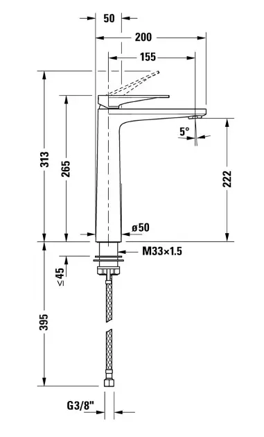 Duravit - Tulum - Mosdó csaptelep - TU1040002010 – 2. kép