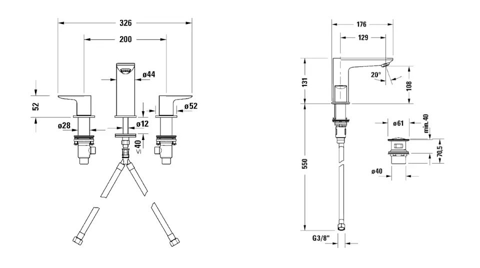 Duravit - Wave - Mosdó csaptelep - WA1060005034 – 2. kép