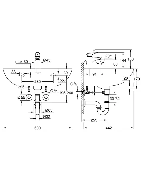 Grohe - Bau Ceramic - Mosdó csaptelep - 39472000 – 2. kép