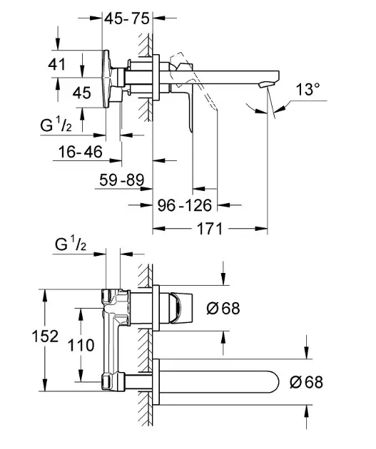 Grohe - BauEdge - Mosdó csaptelep - 20474000 – 2. kép