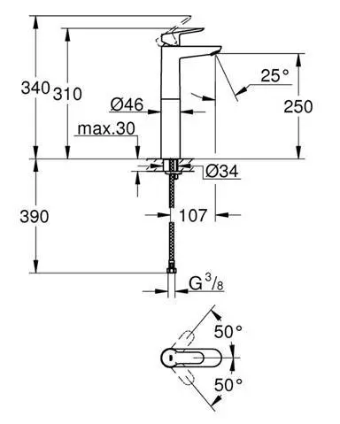 Grohe - BauEdge - Mosdó csaptelep - 23761000 – 2. kép