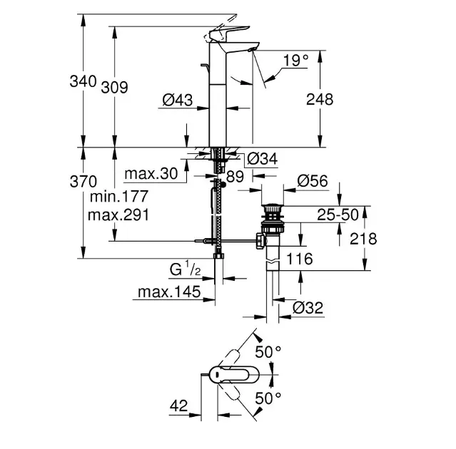 Grohe - BauEdge - Mosdó csaptelep - 32860000 – 2. kép
