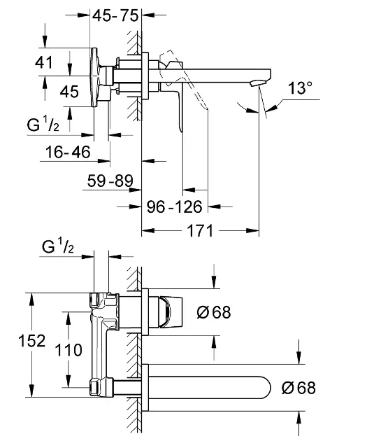 Grohe - BauLoop - Mosdó csaptelep - 20289000 – 2. kép
