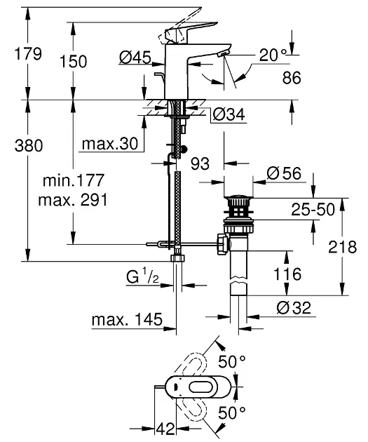 Grohe - BauLoop - Mosdó csaptelep - 32814000 – 2. kép