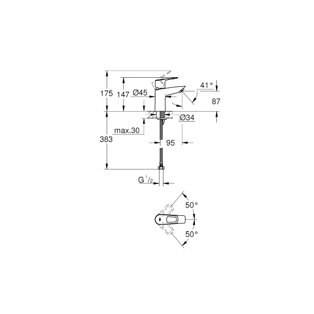 Grohe - BauLoop - Mosdó csaptelep - 32854001 – 2. kép
