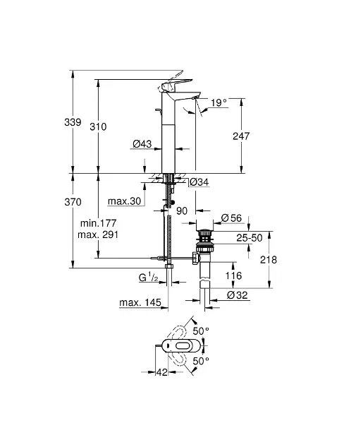 Grohe - BauLoop - Mosdó csaptelep - 32856000 – 2. kép