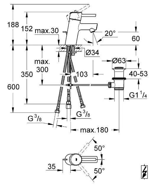 Grohe - Concetto - Mosdó csaptelep - 23060001 – 2. kép