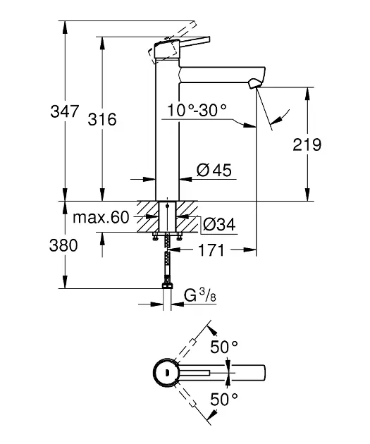 Grohe - Concetto - Mosdó csaptelep - 23920001 – 2. kép