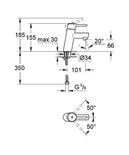 Grohe - Concetto - Mosdó csaptelep - 3224010E – 2. kép