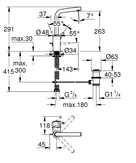 Grohe - Concetto New - Mosdó csaptelep - 23739002 – 2. kép