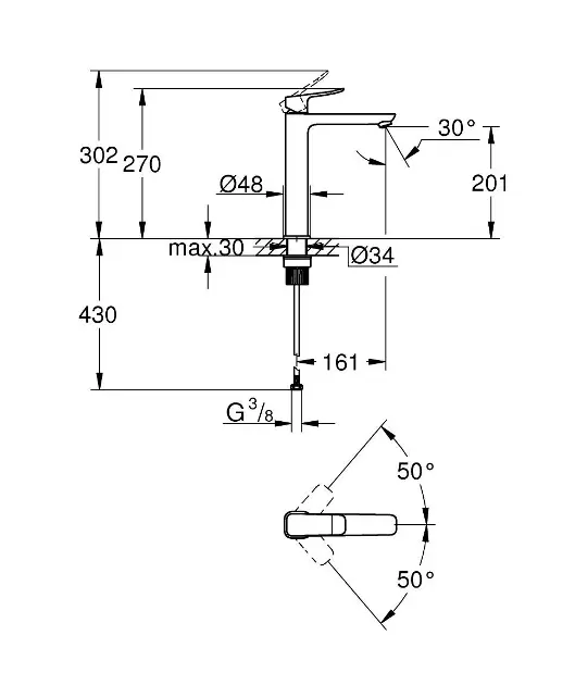Grohe - Dice - Mosdó csaptelep - 1018920000 – 2. kép
