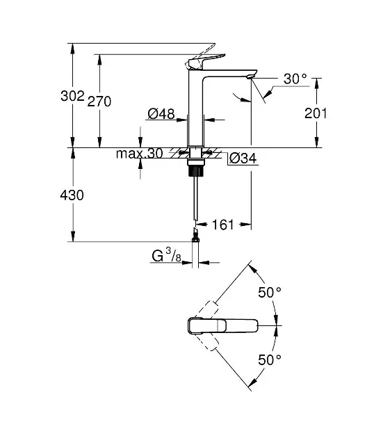 Grohe - Dice - Mosdó csaptelep - 1018922430 – 2. kép