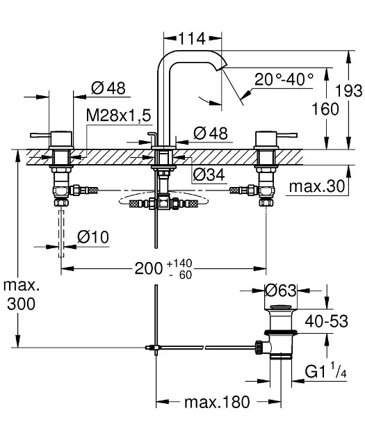 Grohe - Essence - Mosdó csaptelep - 20296DA1 – 2. kép
