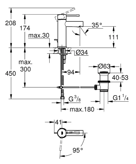 Grohe - Essence - Mosdó csaptelep - 23379001 – 2. kép