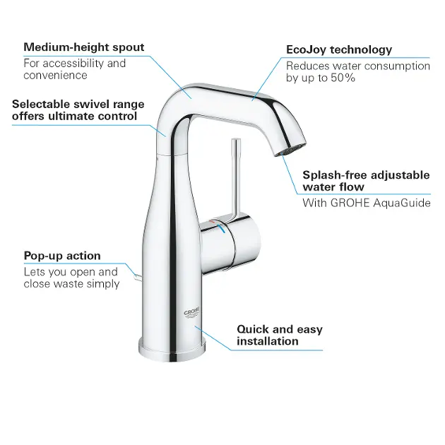 Grohe - Essence - Mosdó csaptelep - 23462001 – 13. kép