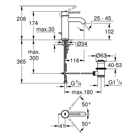 Grohe - Essence - Mosdó csaptelep - 23589A01 – 2. kép