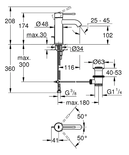 Grohe - Essence - Mosdó csaptelep - 23589DC1 – 2. kép