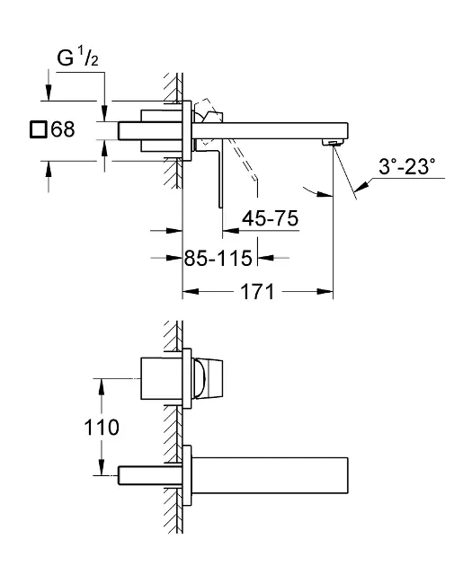 Grohe - Eurocube - Mosdó csaptelep - 19895DC0 – 2. kép
