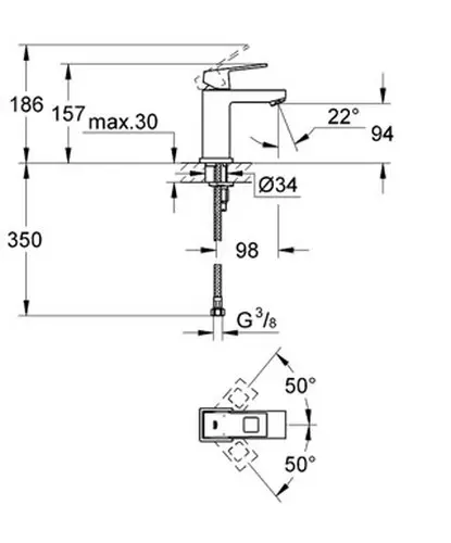 Grohe - Eurocube - Mosdó csaptelep - 2313200E – 2. kép