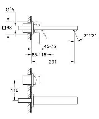 Grohe - Eurocube - Mosdó csaptelep - 23447000 – 2. kép