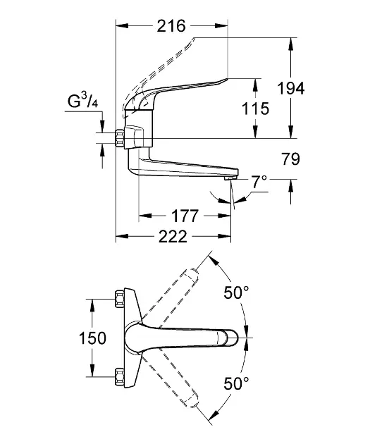 Grohe - Euroeco - Mosdó csaptelep - 32772000 – 2. kép