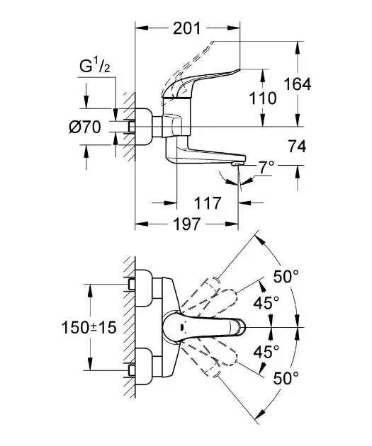 Grohe - Euroeco Special - Mosdó csaptelep - 32767000 – 2. kép