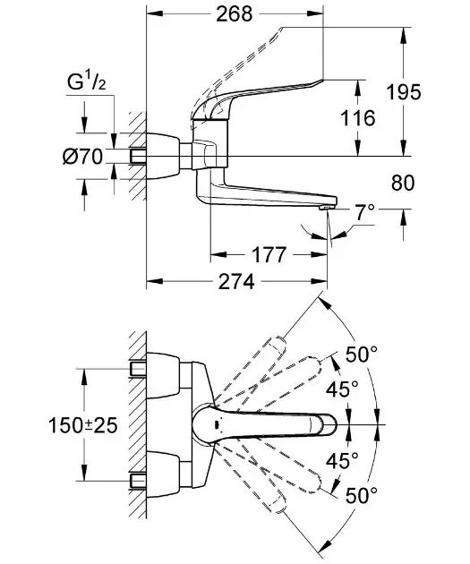 Grohe - Euroeco Special - Mosdó csaptelep - 32774000 – 2. kép