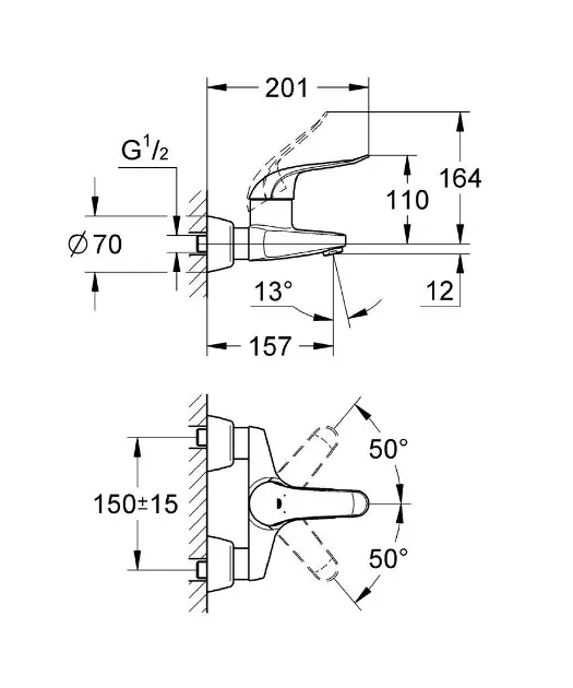 Grohe - Euroeco Special - Mosdó csaptelep - 32776000 – 2. kép