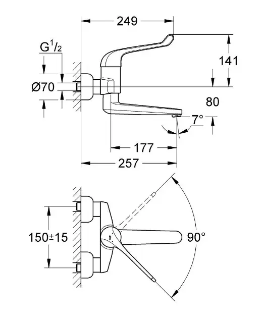 Grohe - Euroeco Special - Mosdó csaptelep - 32793000 – 2. kép