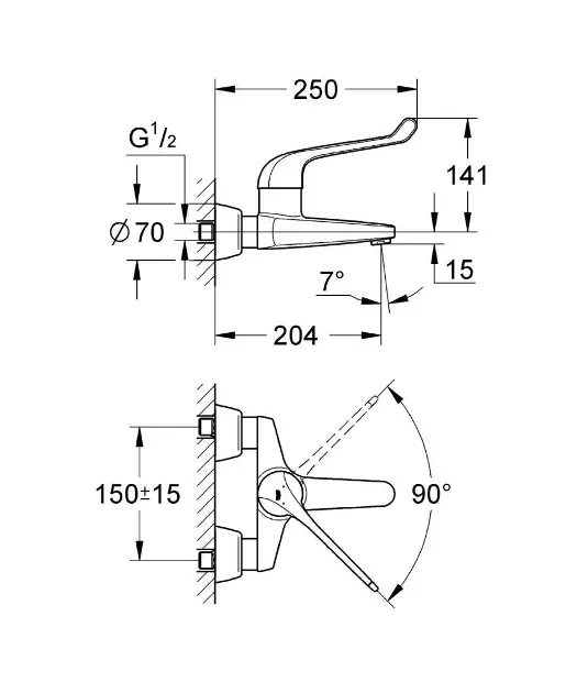 Grohe - Euroeco Special - Mosdó csaptelep - 32795000 – 2. kép