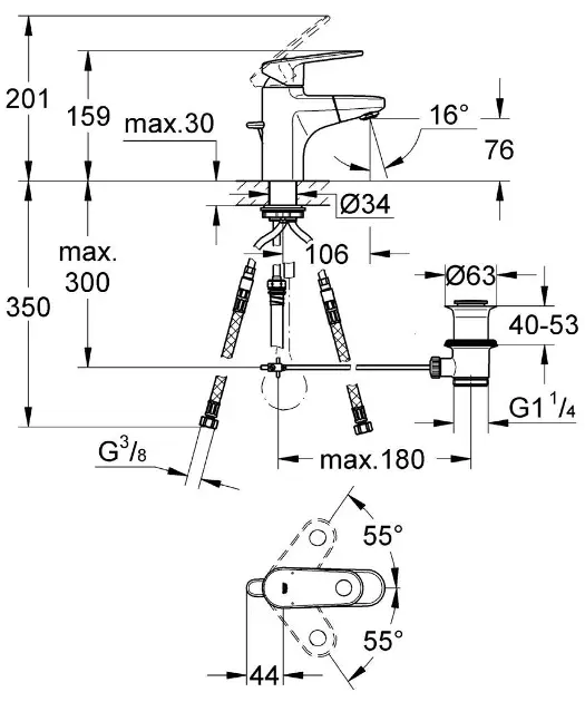 Grohe - Europlus - Mosdó csaptelep - 33155002 – 2. kép