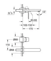 Grohe - Eurosmart Cosmopolitan - Mosdó csaptelep - 19381000 – 2. kép