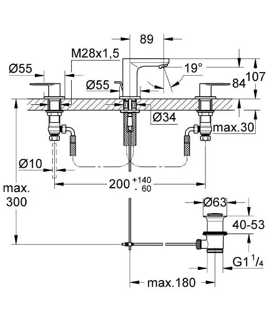 Grohe - Eurosmart Cosmopolitan - Mosdó csaptelep - 20187000 – 2. kép
